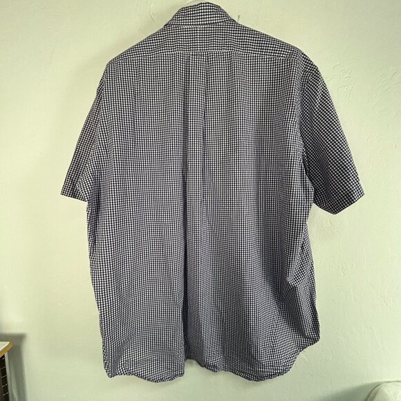 Ralph Lauren Blake Mens Gingham Button-Down Shirt XL Purple/White Short Sleeve - Picture 2 of 6